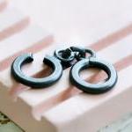 Oxidized Sterling Silver C Ring Clasp