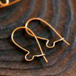 Vintage Raw Brass Petite Kidney Earwires