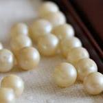 Vintage Glass Pearl Beads Champagne Beige