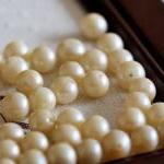 Vintage Glass Pearl Beads Champagne Beige
