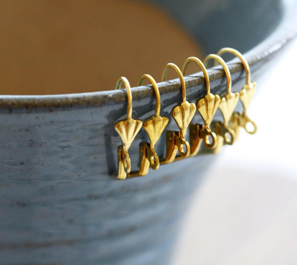 Scalloped Leverback Raw Brass Earwires
