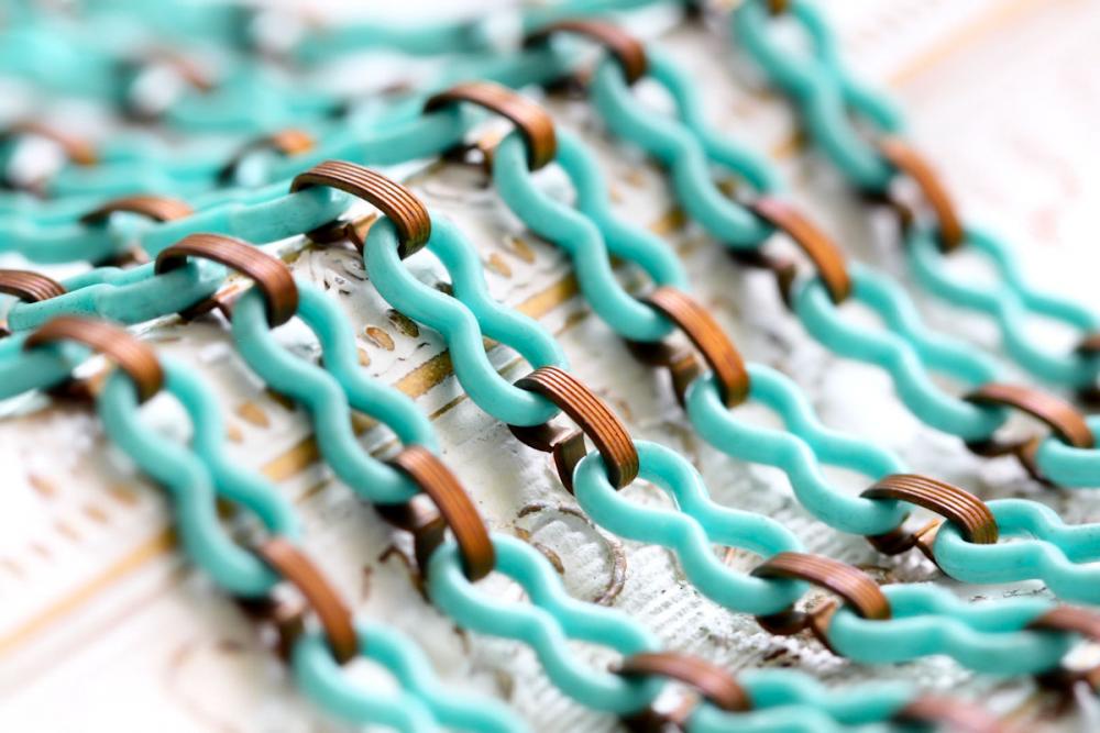 Vintage Turquoise Plastic And Brass Link Chain - Last Lot