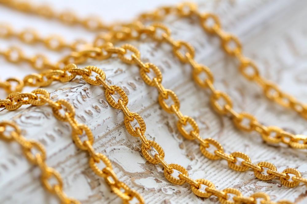 Vintage Gold Plated Textured Cable Chain