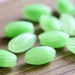 Vintage Lime Green Givre Glass Beads
